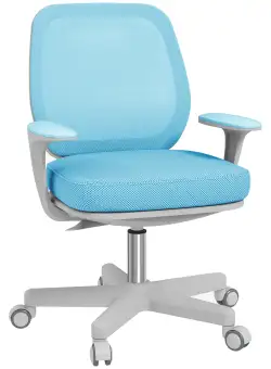 Vinsetto Scaun de Birou Ergonomic cu Inaltime Reglabila, Scaun Rotativ si Respirabil cu Functie de Inclinare, 55x48x82.5-94.5 cm, Albastru