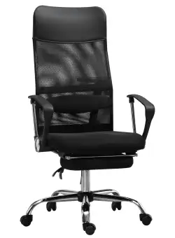 Vinsetto Scaun de Birou Ergonomic cu Inserție de Plasă, Suport Lombard Ajustabil, Negru | Aosom Romania