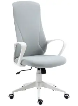 Vinsetto Scaun de Birou Ergonomic și Tapitat, Înălțime Reglabilă, Funcție de Înclinare, 62x56x110-119.5 cm, Gri | Aosom Romania