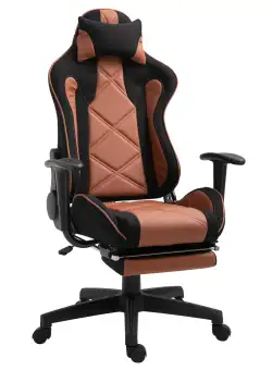 Vinsetto scaun rotativ si ajustabil pentru birou, negru si maro | Aosom Ro