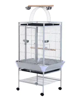 Voliera pentru Pasari PawHut cu Roti Inaltime 160cm Tavi pentru Alimente si Stinghii | Aosom RO