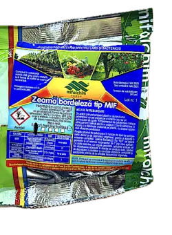 Zeama Bordeleza tip MIF 50 gr, fungicid de contact cupric, Mifalchim, mana (vita de vie, castraveti, tomate, ceapa), rapan (mar, par), monilioza (prun, cires, visin, piersic)