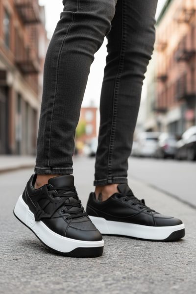 Adidasi barbati casual WOLF  negri 080  N11-2