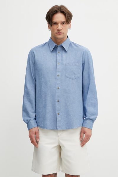 A.P.C.  cămașă bărbătească cu bumbac și in