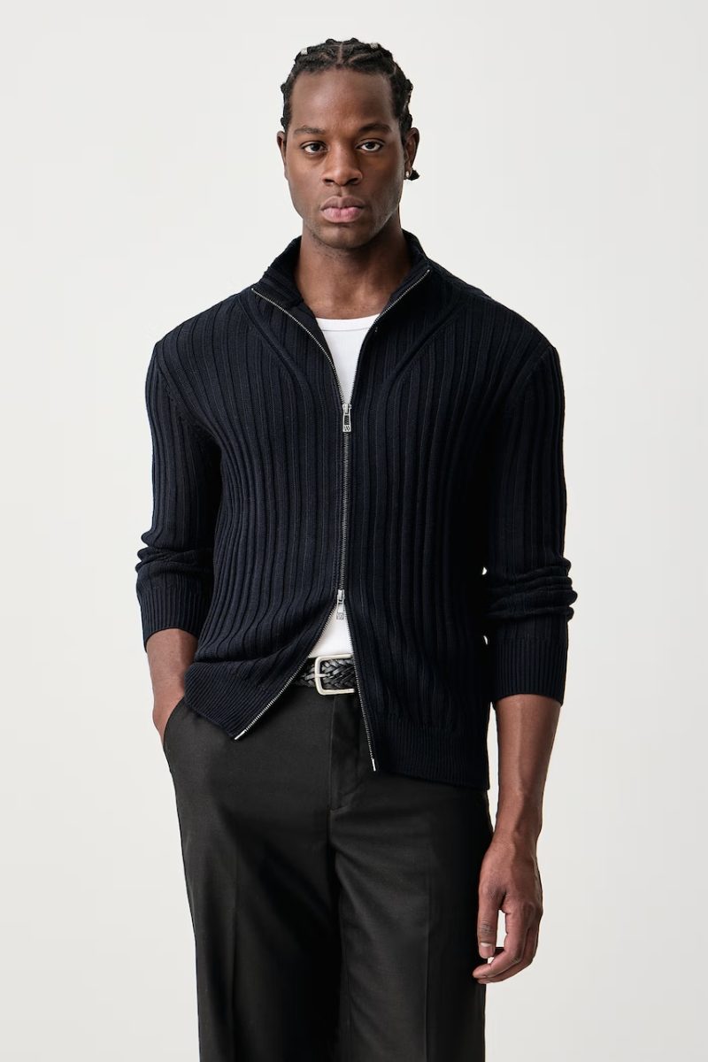 Armani Exchange  pulover cu fermoar pentru bărbați cu amestec de lână