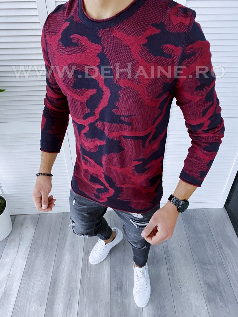 Bluza barbati grena slim fit T3705 1-6