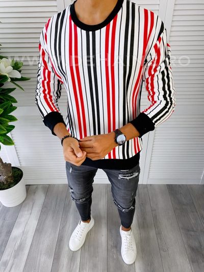 Bluza barbati slim fit  in dungi K352 18-4.1