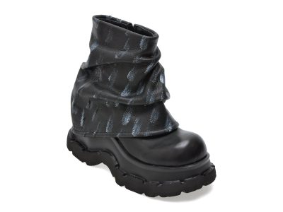 Ghete GRYXX negre, 61215, din piele naturala