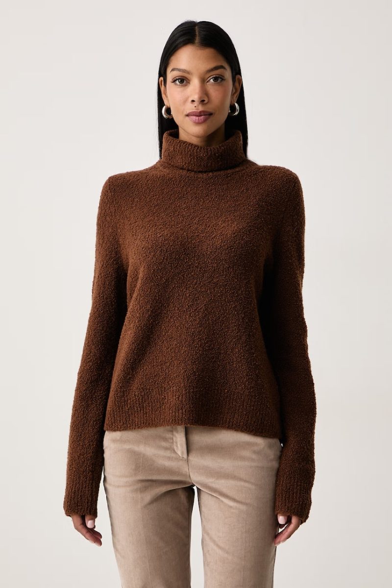 BOSS  pulover cu guler înalt pentru femei cu lână Fubrini