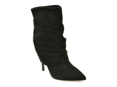 Botine elegante EPICA negre, 3768, din piele intoarsa