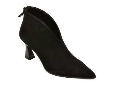 Botine elegante EPICA negre, HX2272, din piele intoarsa
