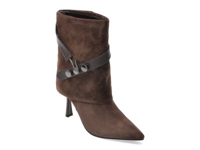 Botine elegante FLAVIA PASSINI maro, AC5850, din piele intoarsa