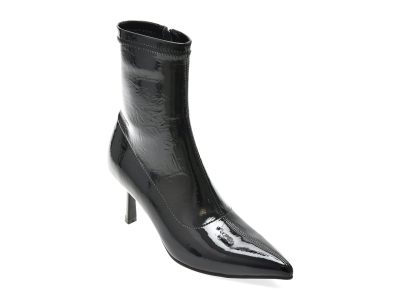 Botine elegante FLAVIA PASSINI negre, 84209, din piele ecologica lacuita