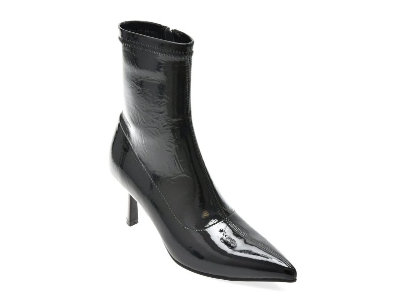 Botine elegante FLAVIA PASSINI negre, 84209, din piele ecologica lacuita