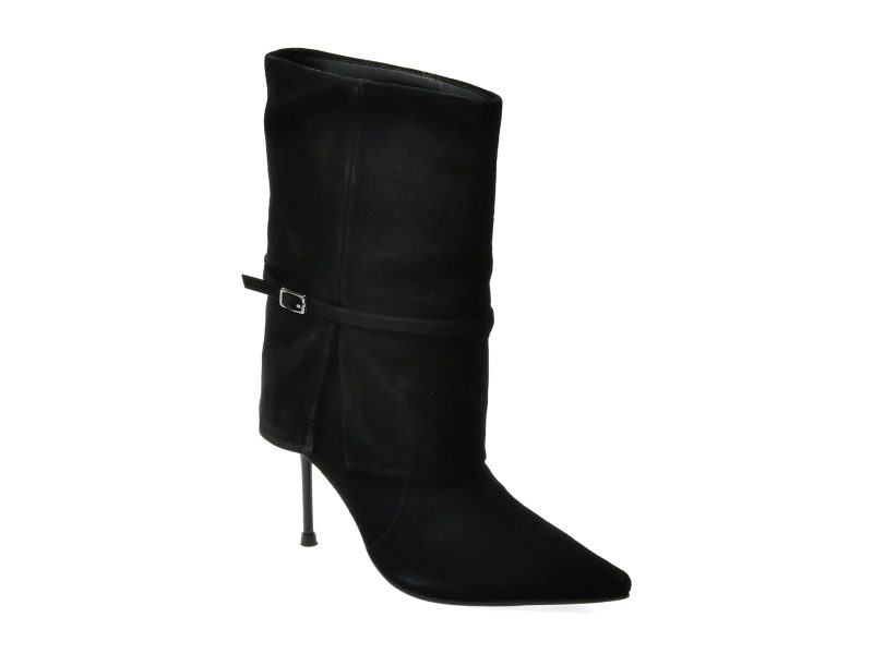 Botine elegante FLAVIA PASSINI negre, AC6504, din piele intoarsa