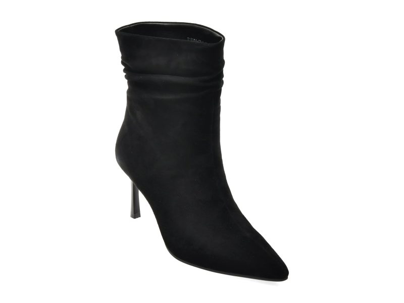 Botine elegante FLAVIA PASSINI negre, T1531A, din piele intoarsa