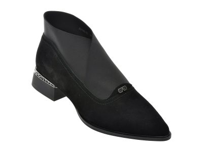 Botine EPICA negre, 1905, din material textil si piele naturala