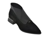 Botine EPICA negre, 1905, din material textil si piele naturala