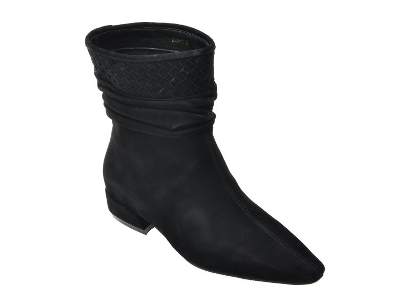 Botine EPICA negre, H520, din piele intoarsa