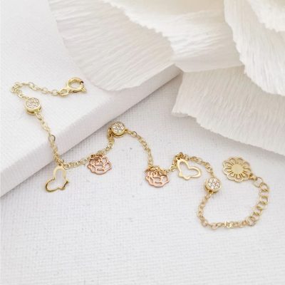 Bratara colectia Fairyland - Blooming senses - Argint 925 placat cu Aur Galben si Roz 18K