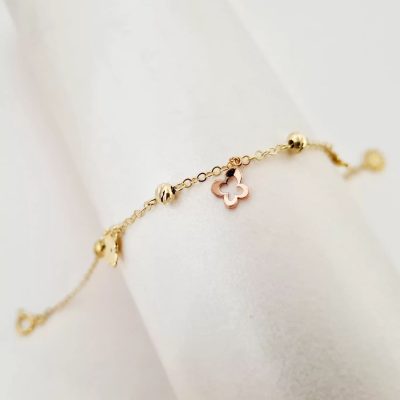 Bratara colectia Fairyland - Floral glow- Argint 925 placat cu Aur Galben si Roz 18K
