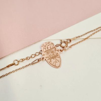 Bratara cu lantisor - Frumusetea Sufletului - Argint 925 placat cu Aur Roz 18K