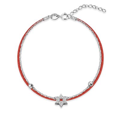Bratara cu stea din aur alb cu diamante de 0.072ct