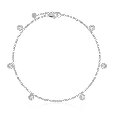 Bratara de picior din aur alb cu diamante de 0.34ct