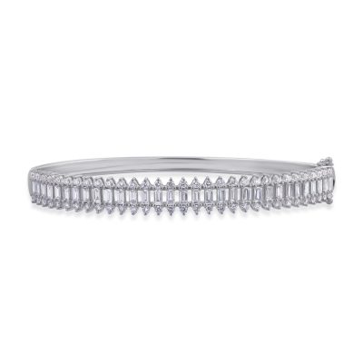 Bratara din aur alb cu diamante baguette si rotunde de 2.41ct