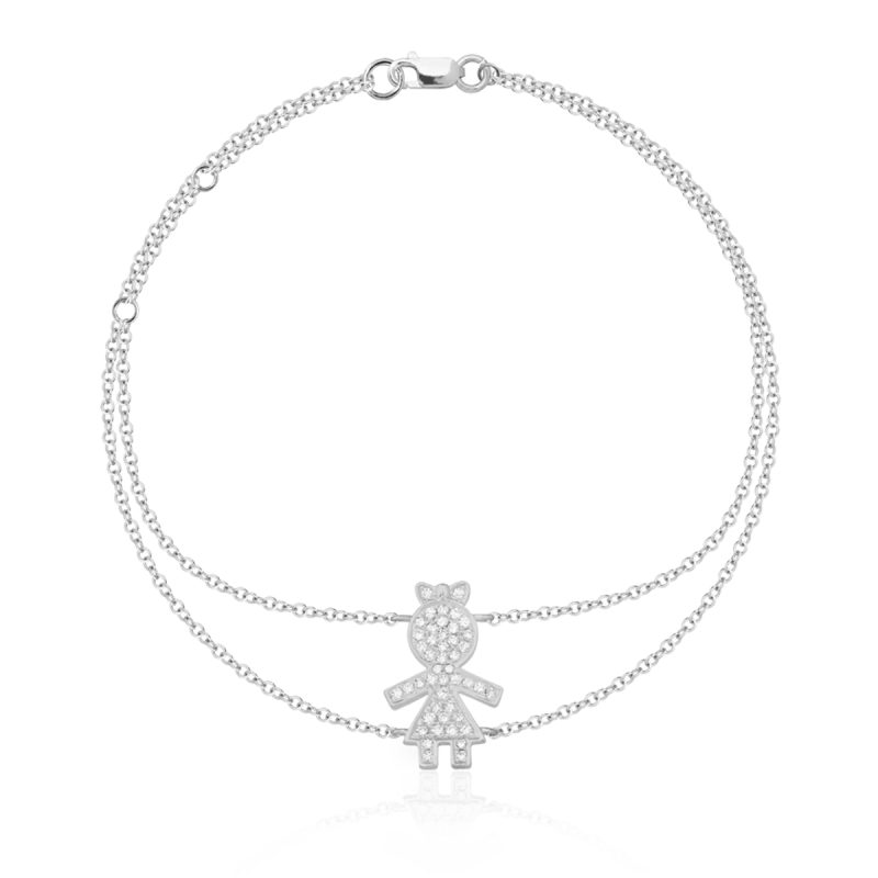 Bratara din aur alb cu diamante de 0.17ct