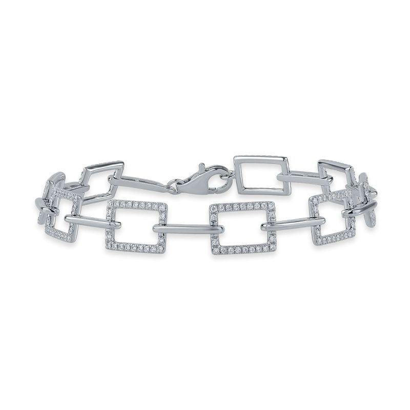 Bratara din aur alb cu diamante de 0.77ct