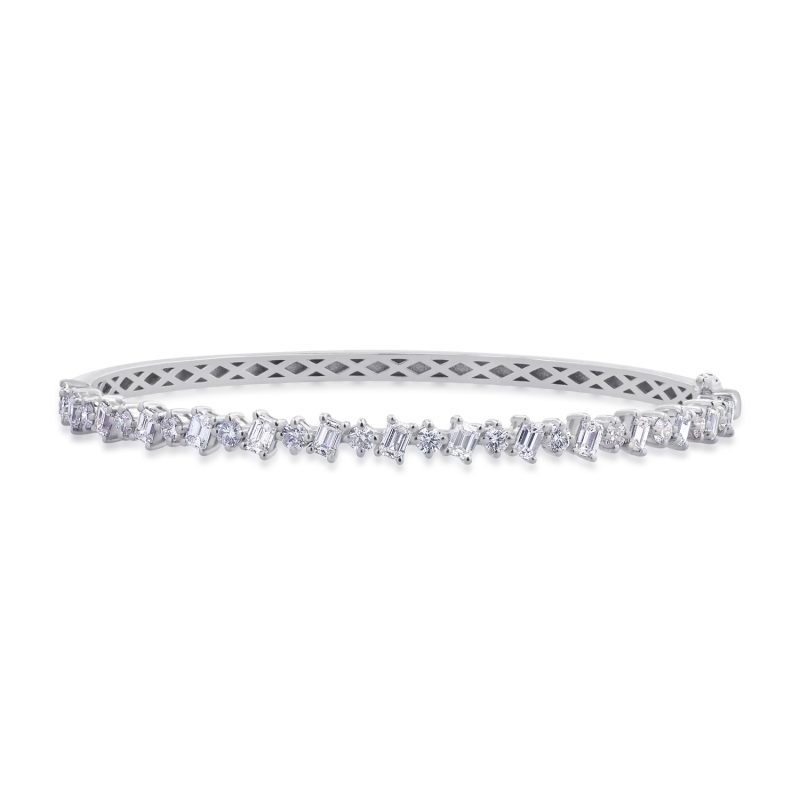 Bratara din aur alb cu diamante emerald si rotunde de 2.32ct