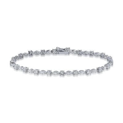 Bratara din aur alb cu diamante marquise si rotunde de 3.4ct