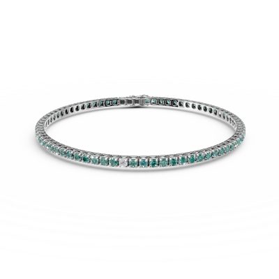 Bratara din aur alb cu smaralde de 1.4ct si diamante de 0.1ct