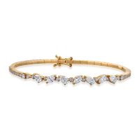 Bratara din aur galben cu diamante marquise, pear si rotunde de 2.21ct
