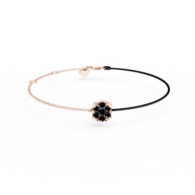 Bratara din aur roz cu diamante negre de 0.1ct