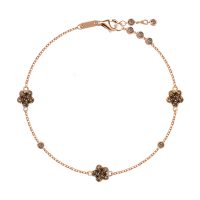 Bratara din aur roz cu pandantive floare