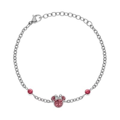 Bratara Disney Minnie Mouse - Otel Medical Inoxidabil si Cristale Roz