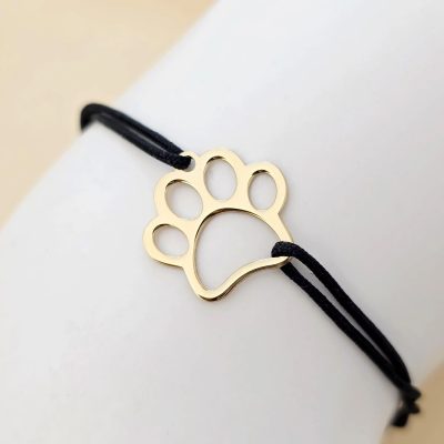 Bratara Labuta - Argint 925 placat cu Aur Galben 18K, snur negru