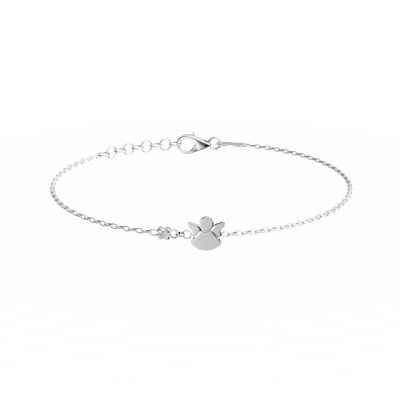 Bratara pentru copii cu ingeras din aur alb cu diamant de 0.02ct