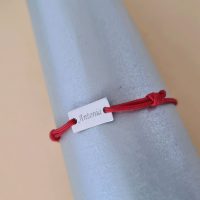 Bratara Placuta cu nume - Aur Alb 14k - snur reglabil bebe