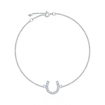 Bratara potcoava din aur alb cu diamante de 0.038ct