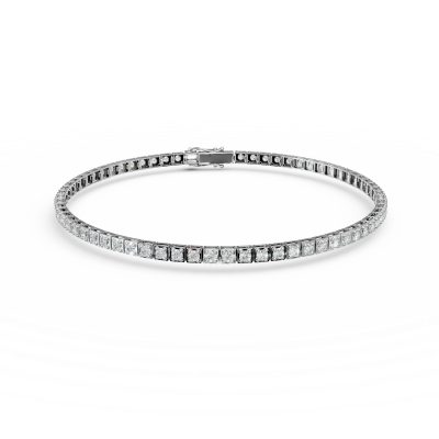 Bratara tennis din aur alb cu diamante de 0.9ct