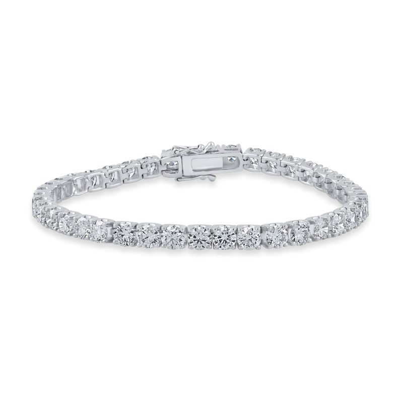 Bratara tennis din aur alb cu diamante de 10ct