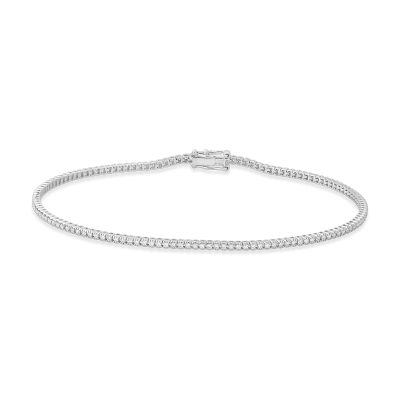 Bratara tennis din aur alb cu diamante de 1.1ct