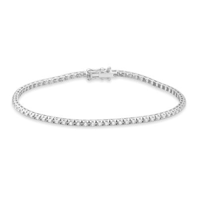Bratara tennis din aur alb cu diamante de 1.25ct