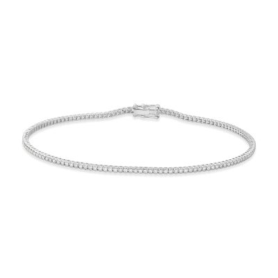 Bratara tennis din aur alb cu diamante de 1.34ct