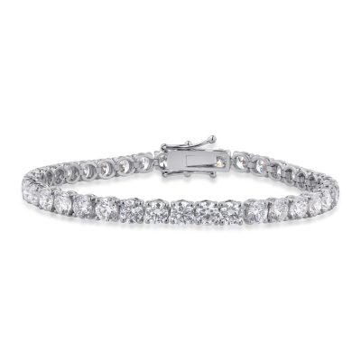 Bratara tennis din aur alb cu diamante de 13.76ct