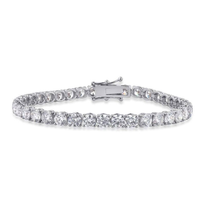 Bratara tennis din aur alb cu diamante de 13.76ct