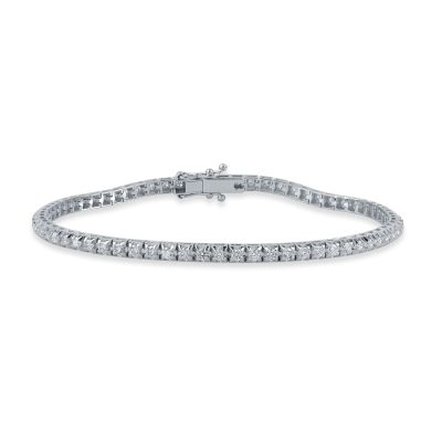 Bratara tennis din aur alb cu diamante de 1.85ct